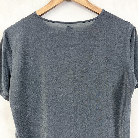 Valentino Jeans T-Shirt L Black Stretch Designer Tee Minimalist Streetwear Slim‎ - Picture 4 of 10